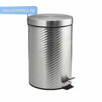 Ведро 7л нержавейка, с педалью, круглое, Винтообразное "Санакс" (707)